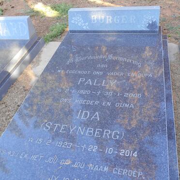 BURGER Pally 1920-2000 &amp; Ida nee STEYNBERG 1923-2014