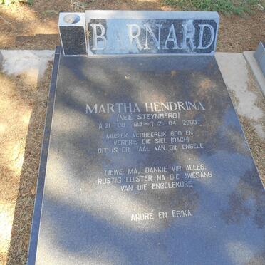 BARNARD Martha Hendrina nee STEYNBERG 1913-2000
