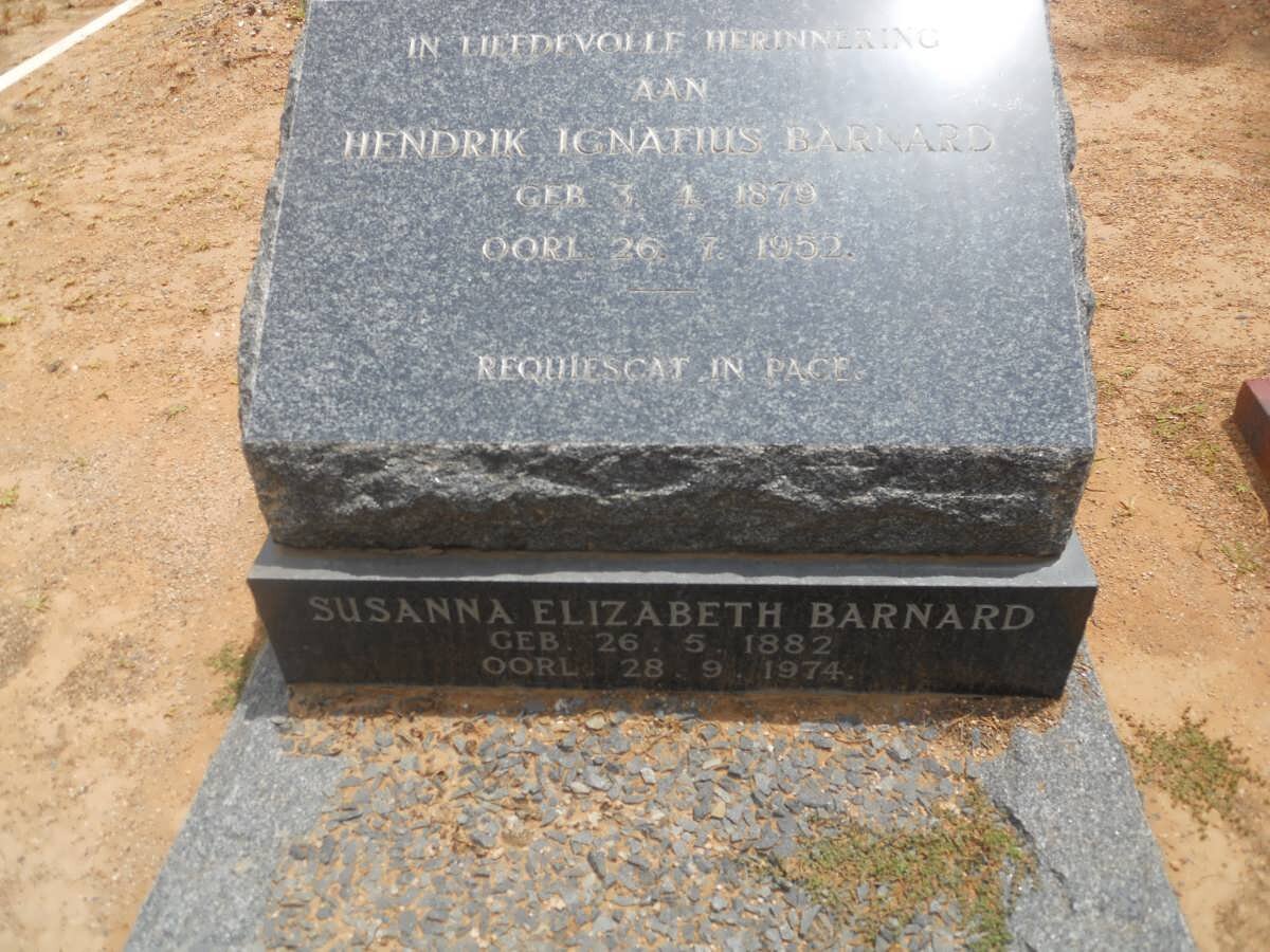 BARNARD Hendrik Ignatius 1879-1952 &amp; Susanna Elizabeth 1882-1974