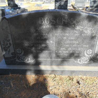 BOSCH Michael Johannes M. 1900-1977 &amp; Johanna 1904-1973