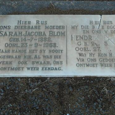 BLOM Hendrik L. 1885-1961 &amp; Sarah Jacoba 1882-1968