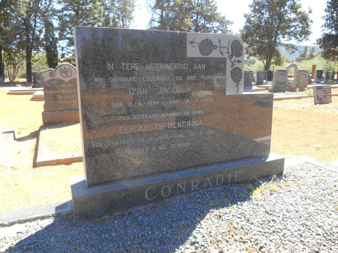 CONRADIE Izak Jacobus 1894-1969 &amp; Elizabeth Hendrina ERASMUS 1903-1952