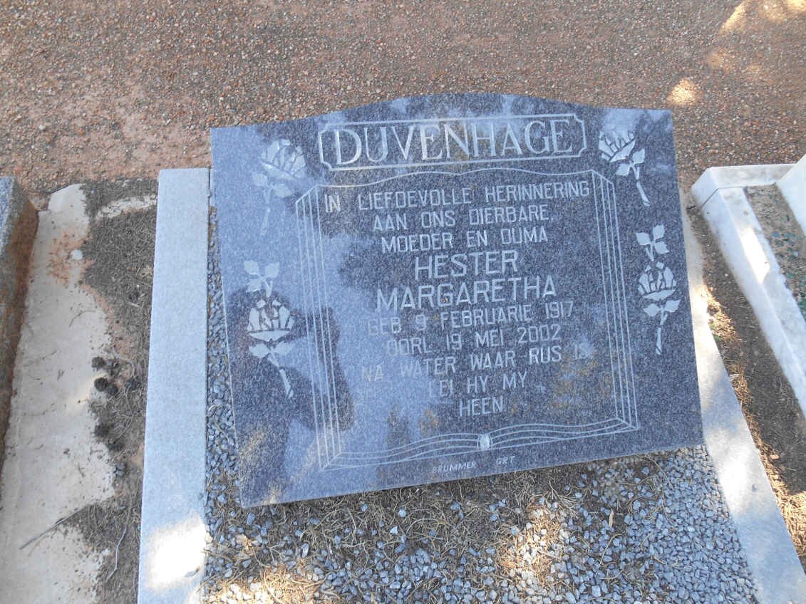 DUVENHAGE Hester Margaretha 1917-2002