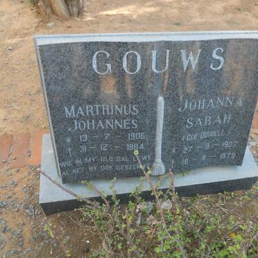 GOUWS Marthinus Johannes 1906-1984 &amp; Johanna Sarah DOUBELL 1907-1979
