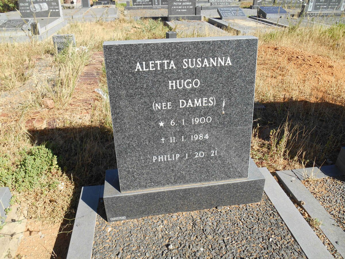 HUGO Aletta Susanna nee DAMES 1900-1984