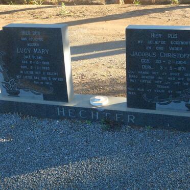 HECHTER Jacobus Christoffel 1904-1971 &amp; Lucy Mary BLOM 1906-1993
