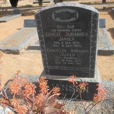 JANSEN Ernest Johannes 1870-1945 &amp; Cornelia Johanna SWANEPOEL 1879-1951