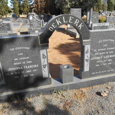 KLERK Johannes Lodewickus, de 1888-1980 &amp; Johanna Francina DE WET 1897-1991