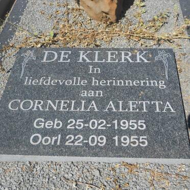 KLERK Cornelia Aletta, de 1955-1955