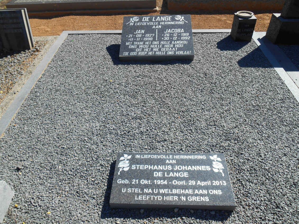 LANGE Jan, de 1927-1998 &amp; Jacoba 1919-1992 :: DE LANGE Stephanus Johannes 1954-2013