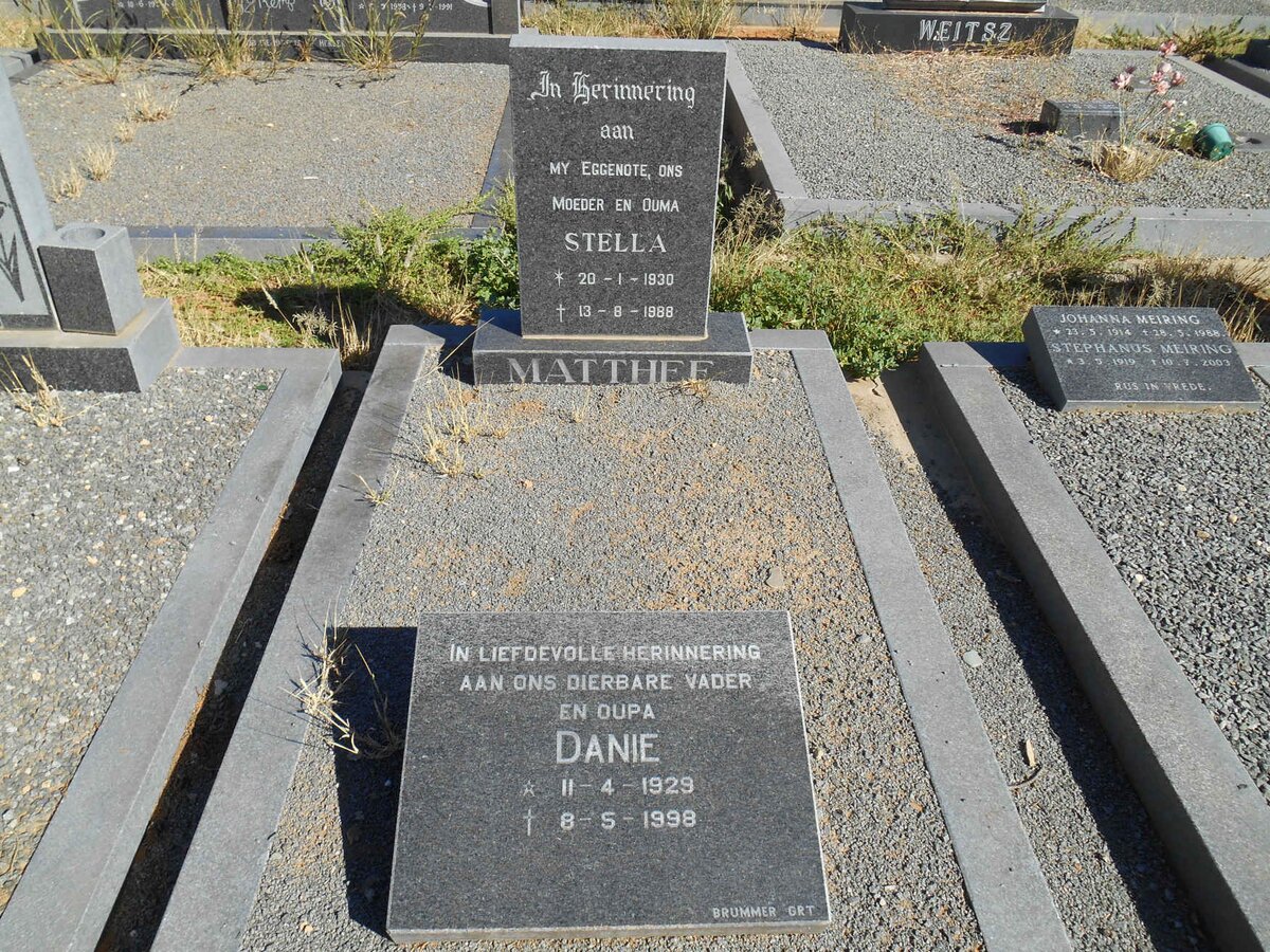 MATTHEE Danie 1929-1998 &amp; Stella 1930-1988