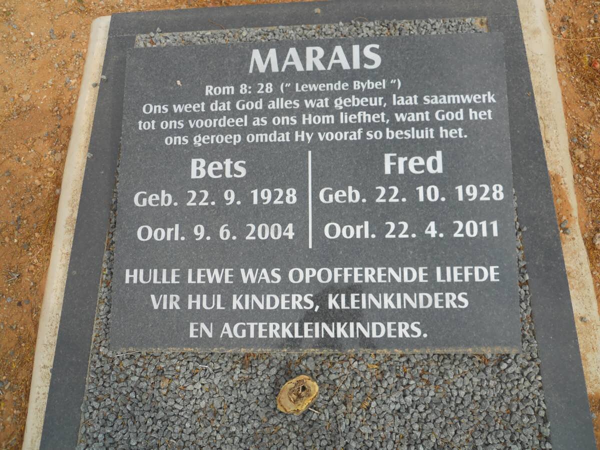 MARAIS Fred 1928-2011 &amp; Bets 1928-2004