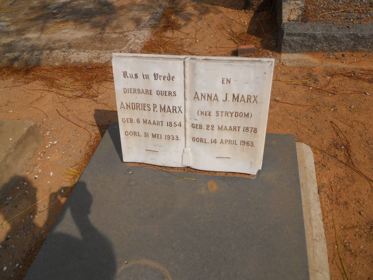 MARX Andries P. 1854-1933 &amp; Anna J. STRYDOM 1878-1963