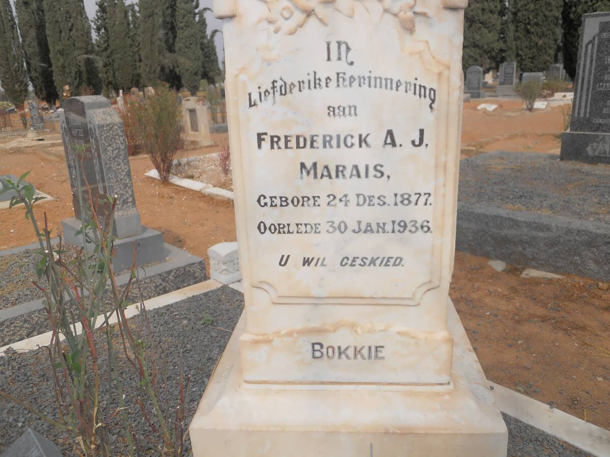 MARAIS Frederick A.J. 1877-1936