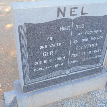 NEL Gert 1924-1994 &amp; Cynthia 1937-1972