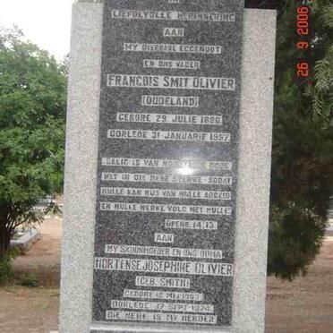 OLIVIER Francois Smit 1896-1957 &amp; Hortense Josephine SMITH 1903-1974