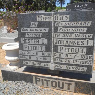 PITOUT Johannes L. 1888-1966 &amp; Hester C. 1896-1981