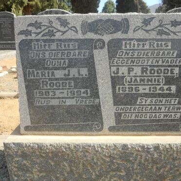 ROODE J.P. 1896-1944 &amp; Maria J.L. 1903-1994
