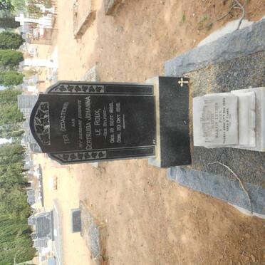 ROUX Gertruida Johanna, le nee DELPORT 1888-1918 :: LE ROUX Martin Luther -1956