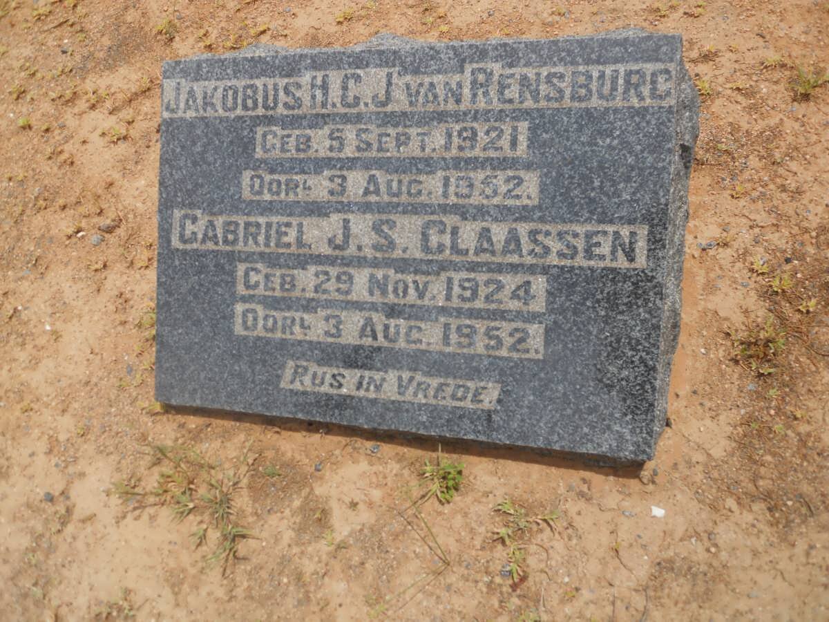 RENSBURG Jakobus H.C., J. van 1921-1952 :: CLAASSEN Gabriel J.S. 1924-1952