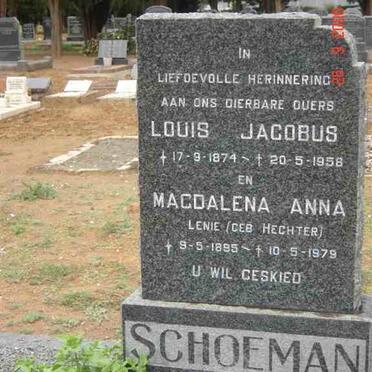 SCHOEMAN Louis Jacobus 1874-1958 &amp; Magdalena Anna HECHTER 1895-1979