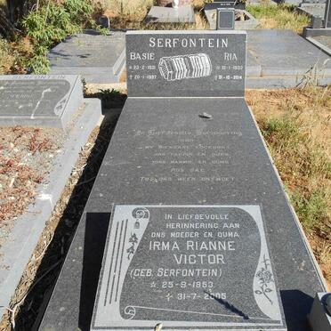 SERFONTEIN Basie 1931-1997 &amp; Ria 1933-2014 :: VICTOR Irma Rianne nee SERFONTEIN 1953-2005