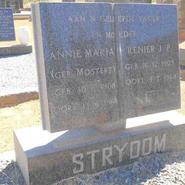 STRYDOM Renier J.P. 1905-1964 &amp; Annie Maria MOSTERT 1908-1968