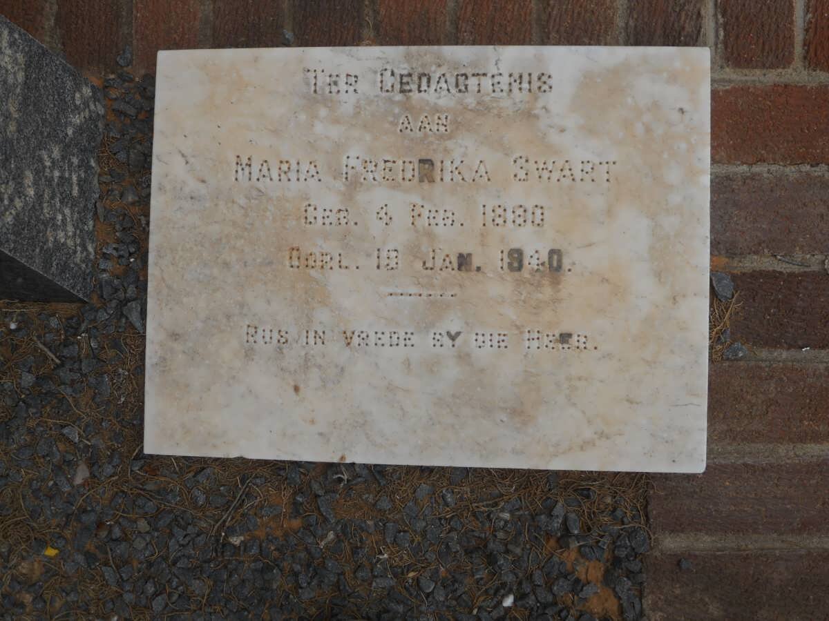 SWART Maria Fredrika 1880-1940