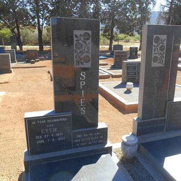 SPIES Johannes Hermanus 1929-1966 &amp; Ettie 1931-1992