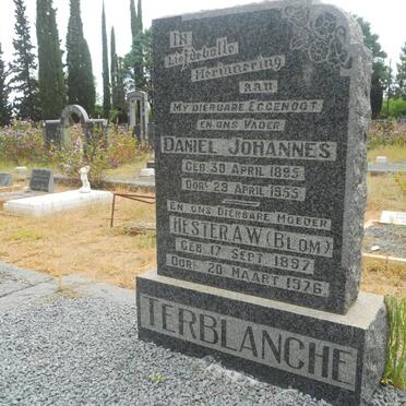 TERBLANCHE Daniel Johannes  1895-1955 &amp; Hester A.W. BLOM 1897-1976