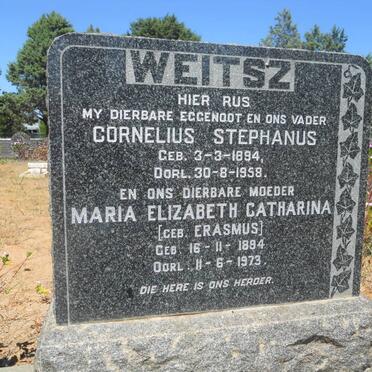 WEITSZ Cornelius Stephanus 1894-1958 &amp; Maria Elizabeth Catharina ERASMUS 1894-1973