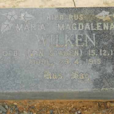 WILKEN Maria Magdalena nee VAN STADEN 1884-1915