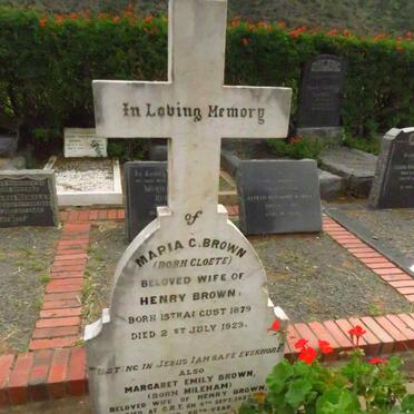 BROWN Maria C. nee CLOETE 1879-1923 :: BROWN Margaret Emily nee MILEHAM -1937