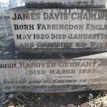 CHARLWOOD James Davis 1820-1896 & Caroline 1820-1895
