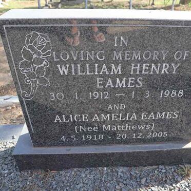 EAMES William Henry 1912-1988 & Alice Amelia MATTHEWS 1918-2005