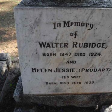 RUBIDGE Walter  1847-1924 & Helen Jessie PROBART 1853-1935