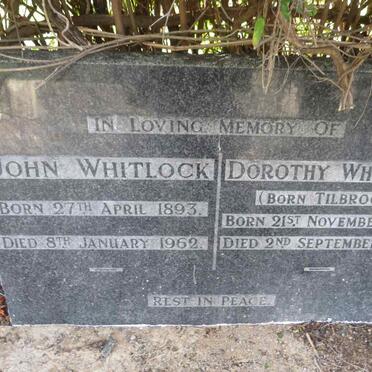 WHITLOCK John 1893-1962 & Dorothy TILBROOK 1896-1977