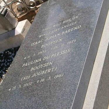 BOOYSEN Isaac Johan Barend 1903-1979 &amp; Paulina du Plessis JOUBERT 1902-1982