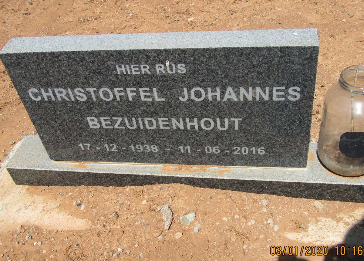BEZUIDENHOUT Christoffel Johannes 1938-2016
