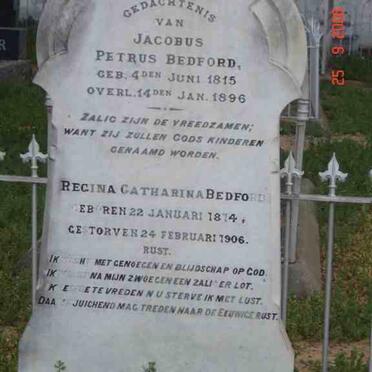 BEDFORD Jacobus Petrus 1815-1896 &amp; Regina Catharina 1814-1906