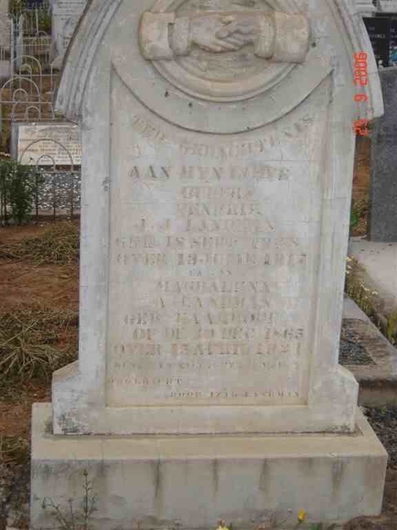 LANDMAN Hendrik J.J. 1885-1917 &amp; Magdalena A. HAARHOFF 1865-1921