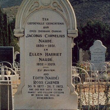 NAUDÉ Jacobus Cornelius 1850-1931 &amp; Ellen Harriet 1852-1929 :: GARNER Edith Ross nee NAUDÉ 1877-1972