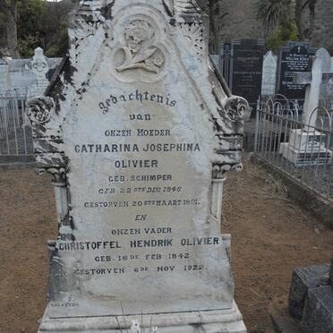 OLIVIER Christoffel Hendrik 1842-1922 &amp; Catharina Josephina SCHIMPER 1846-1891