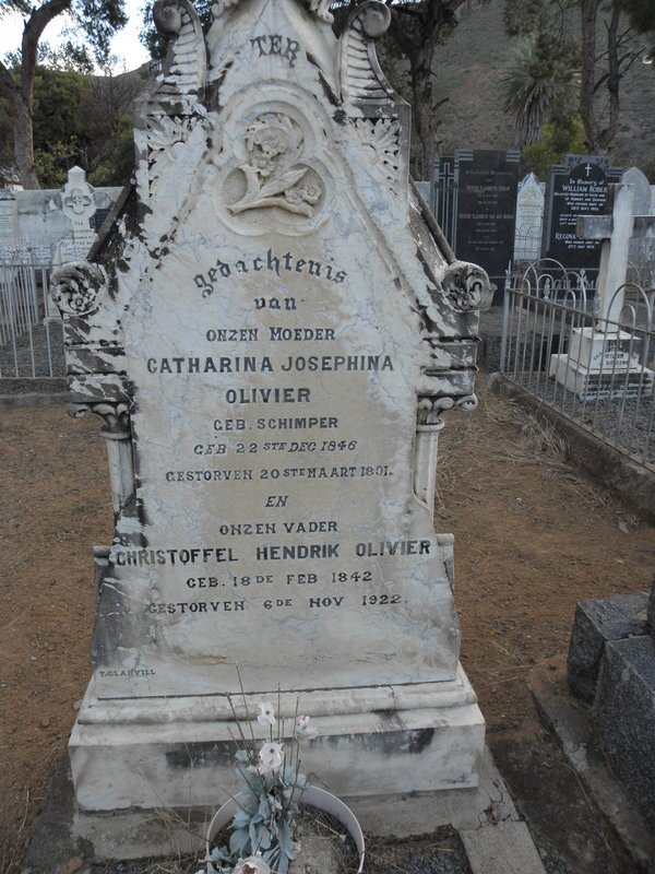 OLIVIER Christoffel Hendrik 1842-1922 &amp; Catharina Josephina SCHIMPER 1846-1891