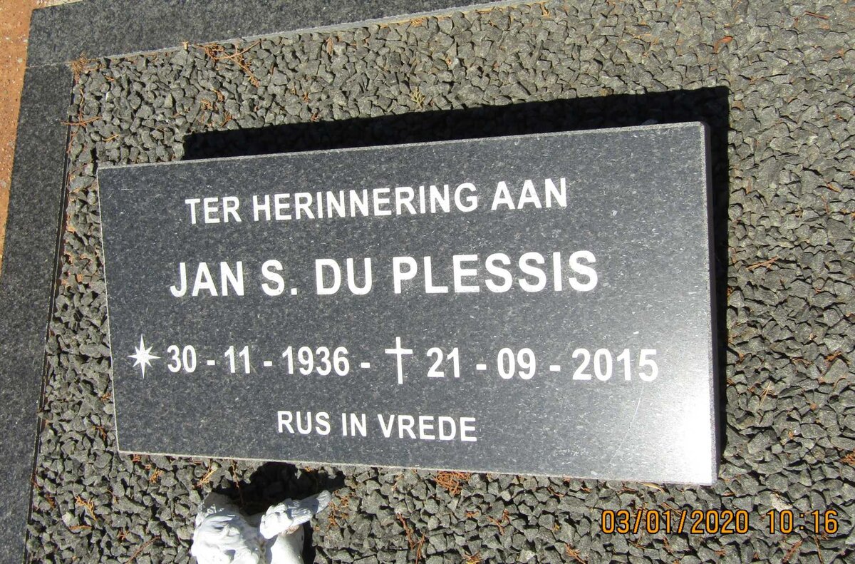 PLESSIS Jan S., du 1936-2015