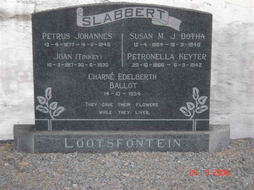 SLABBERT family Gravestone