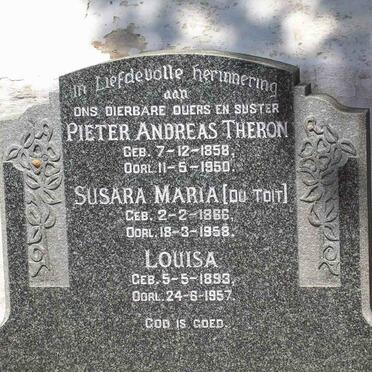 THERON Pieter Andreas 1858-1950 &amp; Susara Maria DU TOIT 1866-1958 :: THERON Louisa 1893-1957