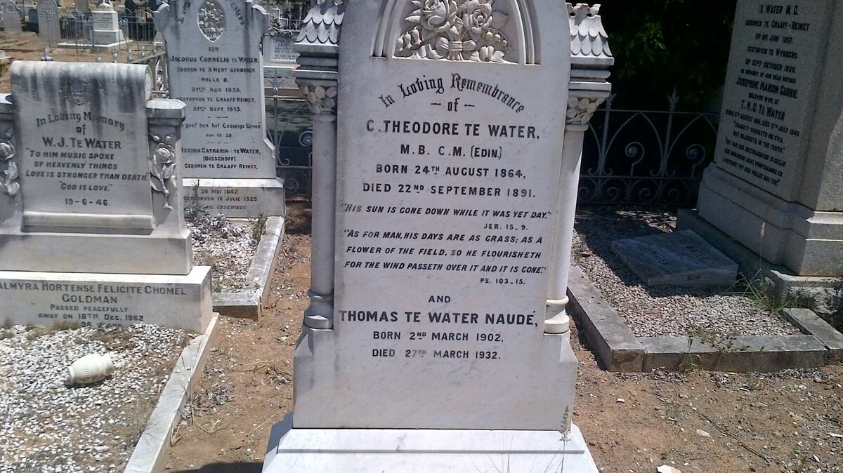 WATER C. Theodore, TE 1864-1891 :: TE WATER NAUDE Thomas 1902-1932