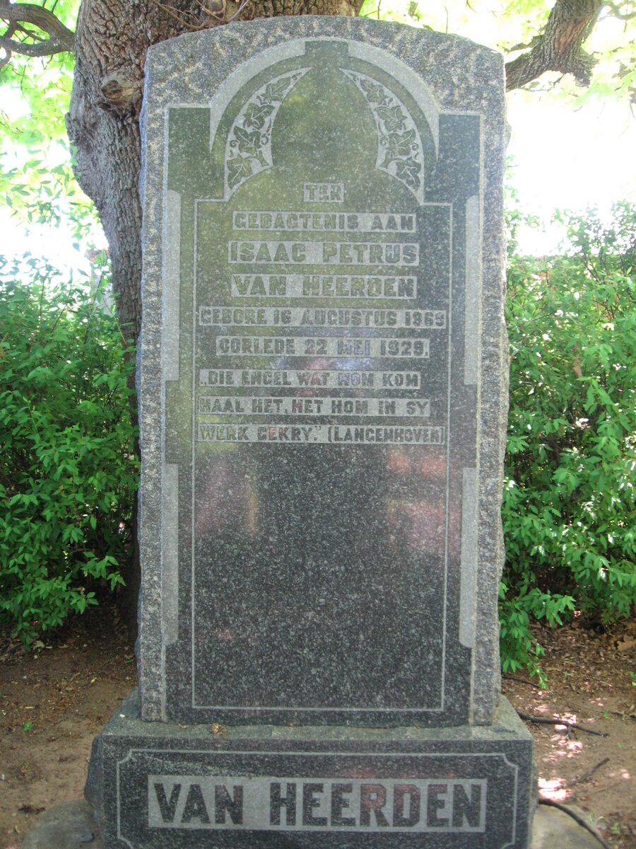 HEERDEN Isaac Petrus, van 1869-1929