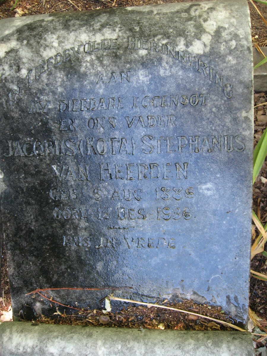 HEERDEN Jacobus Stephanus, van 1886-1936